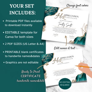 HR Template Hr Appreciation Award Funny Hr Office Decor Human Resources Gifts Certificate of Achievement Hr Manager Gifts Corporate Hr Hero
Human Resources Gift Ideas Editable Certificate of Appreciation Gold and Turquoise Bonus Ready to Print Award