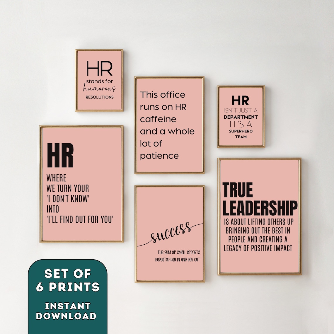 Office Decor Set for Women Desk Pink Office Wall Art Teamwork Office