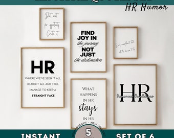 HR Manager Poster Bundle, Funny HR Quotes, Office Decor for Women Desk, Human Resources Wall Art, HR Department Christmas Appreciation Gift