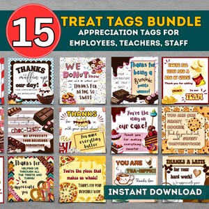 Employee Appreciation Tags Staff Appreciation Gift Nurse Coworker Team Thank You Gift Tags Candy Bar Tag for Teacher Appreciation Bus Driver