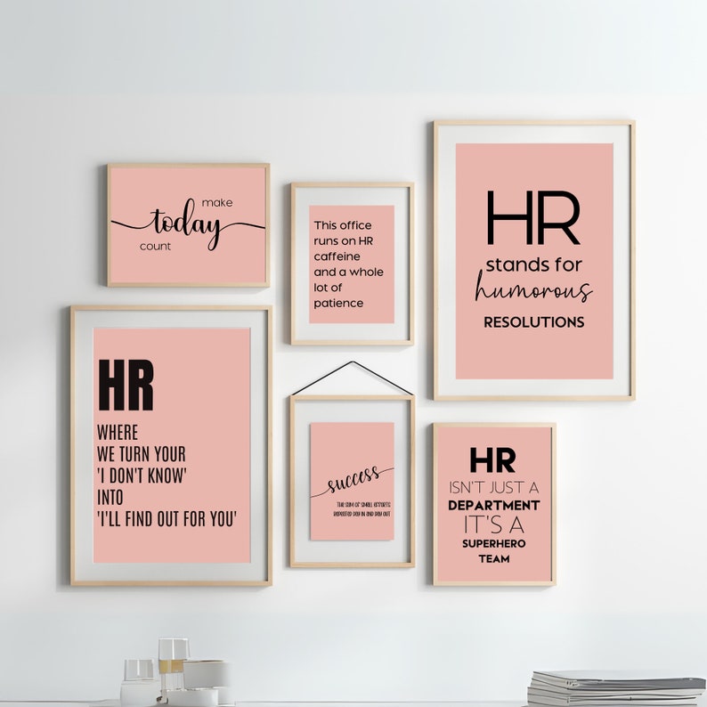 Office Decor Set for Women Desk Pink Office Wall Art Teamwork Office