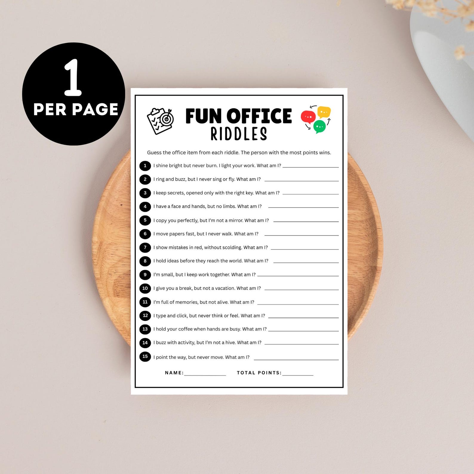 Employee Appreciation Riddle Game Office Team Building Game Work ...