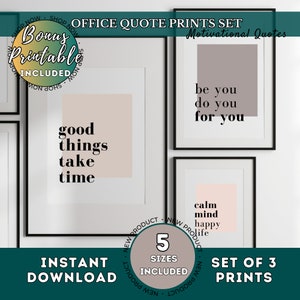 Work Motivation Quotes Poster Set of 3 Printable Office Quotes Desk Decor Women Teamwork Wall Art Home Office Wall Decor Print Set Workplace 
Set of 3 Prints in earth tones for your home office
Work from Home Office Wall decor
Encouraging Notes Print