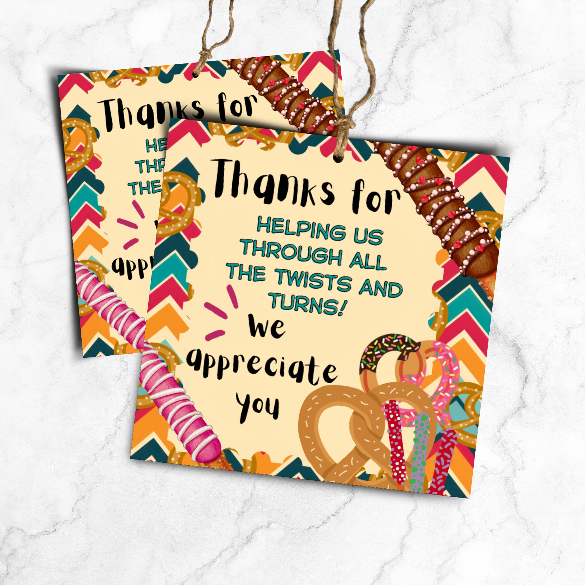 Funmemoir 50 Stück Brezel Dankeschön-Anhänger - Geschenkanhänger Mit Aufdruck