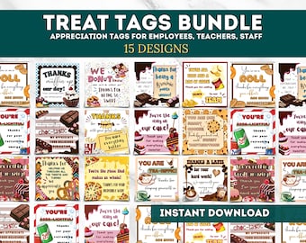 Employee Appreciation Treat Tags: Snack & Candy Gift Tags (Digital Download)