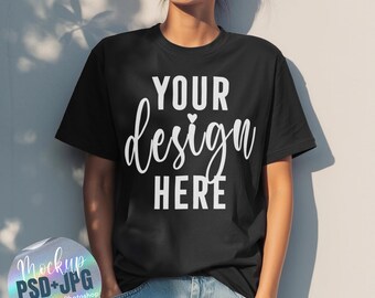Black 1717 Mockup, Comfort Colors 1717, PSD smart object, T-shirt Mockup, Summer Mockup, Comfort Colors Black Shirt Mockup, Mock-up
