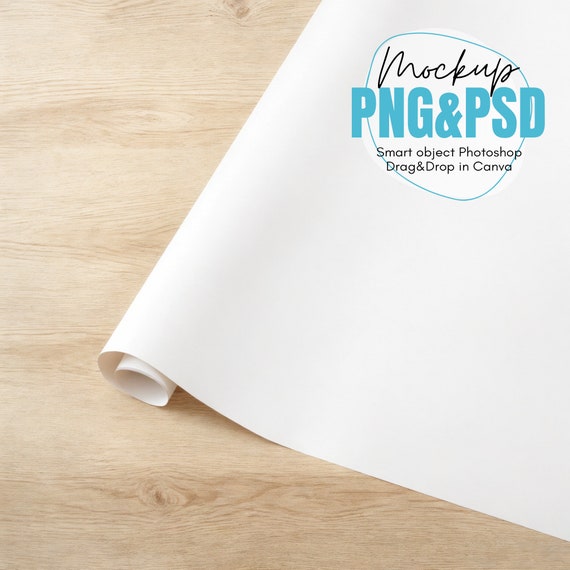 Wrapping Paper Mockup, Canva Drag & Drop, PNG, Smart-object PSD, Mock-up, Mock up, Wrapped Paper Roll Mockup, Digital Download