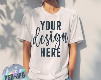 Mockup bianco 1717, Comfort Colors 1717, Mockup di maglietta con oggetto intelligente PSD, Mockup estivo, Mockup di maglietta bianca Comfort Colors, Mock-up