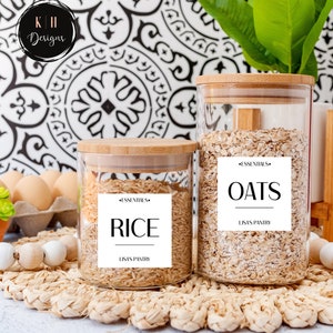 Minimalist Labels | Modern Kitchen Labels | Waterproof Labels | Pantry Organisation | Customised Labels | Bespoke | Spice Jars | White Label