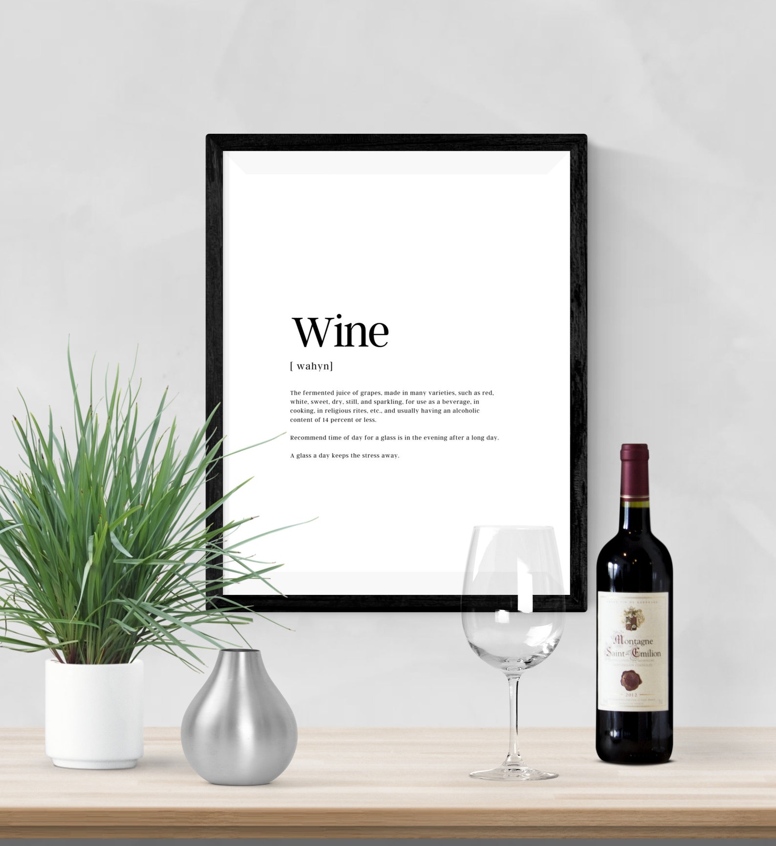 Personalised Wine Definitions Home Print Home Decor Etsy