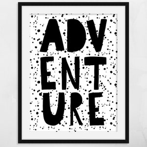 Scandinavo - Avventura - Stampa nursery, Nursery Decor, Monochrome, Wall Art, Kids Art, Baby Decor, Home Decor, Scandi, Baby Shower, Gift