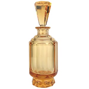 RARE ORANGE Manganese Glass Glow Glass Art Deco Liquor Decanter Art Bohemian Glass 1930s image 1