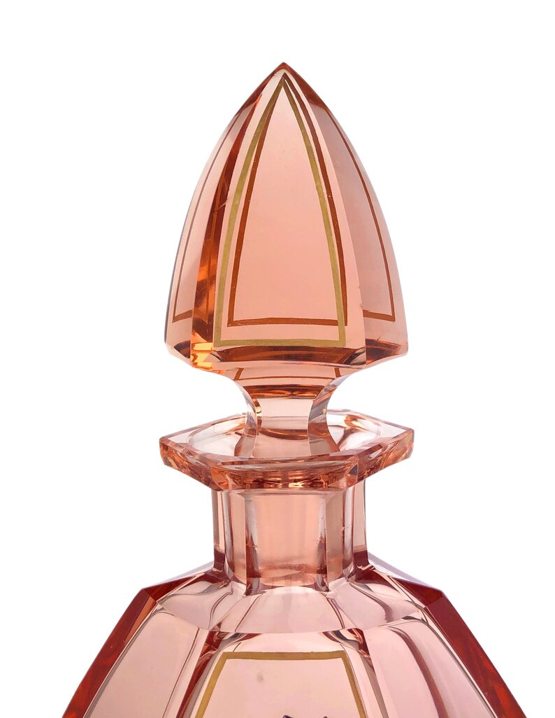 VERY RARE Bacchus Dionysos Hand Painted Gilded Rosaline Art Deco Liquor Set Decanter 1930s Art