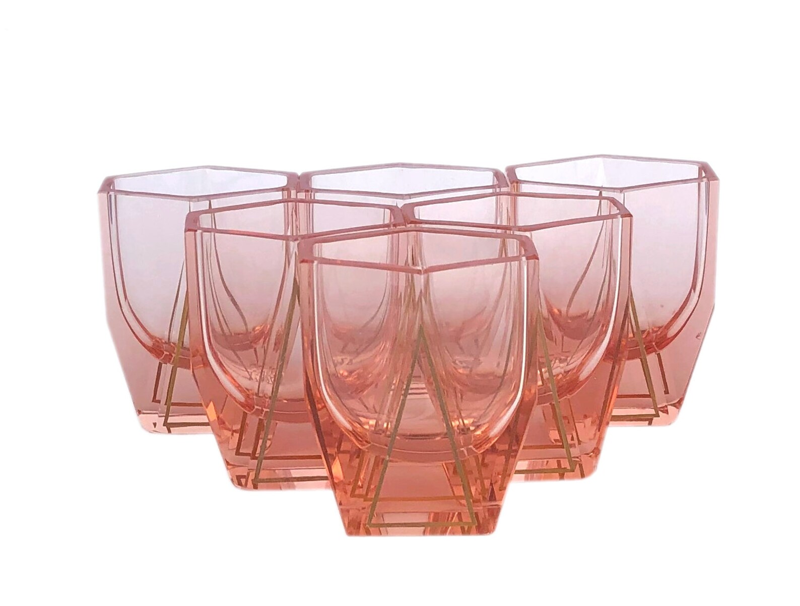 VERY RARE Bacchus Dionysos Hand Painted Gilded Rosaline Art Deco Liquor Set Decanter 1930s Art