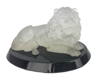 VERY RARE Bohemian Figural Paperweight Lion Figure Carl Riedel Kamnitzhütte 1910 Art Bohemian  Glass Czechoslovakia