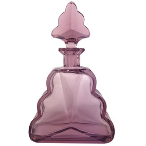 BOHEMIAN MOSER Amethyst Decanter Art Deco 1930s Art Glass Czech Bohemian Glass