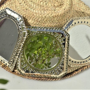 silver mirror set, Set of 3 Small Mirrors | Small Mirror wall decor | Decorative Wall Mirrors.