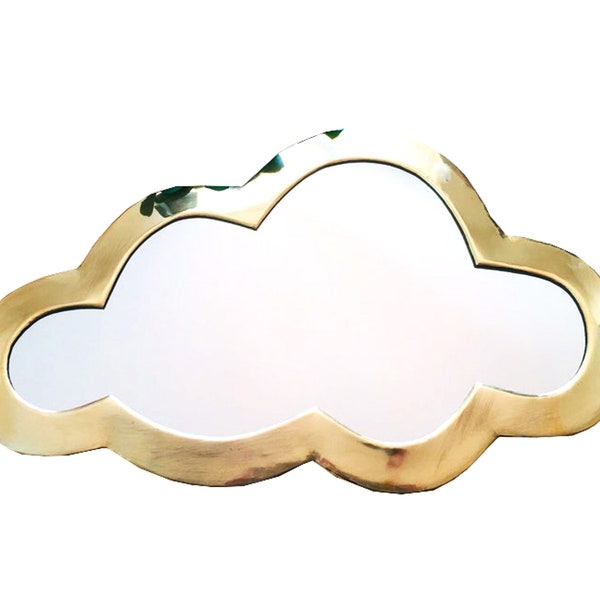 Brass Wall Mirror, Cloud Shape Mirror For Kids Room, Nursery Room