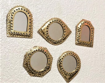 Miroir mural doré, petits miroirs pour décoration murale, petit miroir mural en laiton, petit miroir décoratif