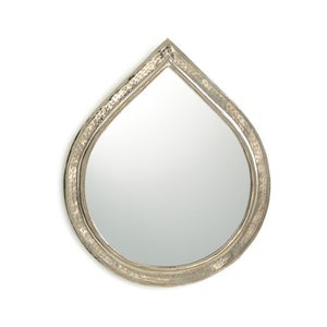 Small Mirrors For Wall Decor, Teardrop Mirror, Waterdrop Mirrors, Hammered Mirror, Moroccan Mirror, Silver Wall Mirror, Handmade