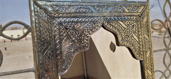 arabic wall art, Hand Carved Mirror, Moroccan Mirror, Wall Mirror, Wall Decor, Decorative Carved Mirror, Silver Mirror