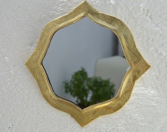 Quatrefoil Mirror, Brass Wall Mirror, Moroccan Mirror,