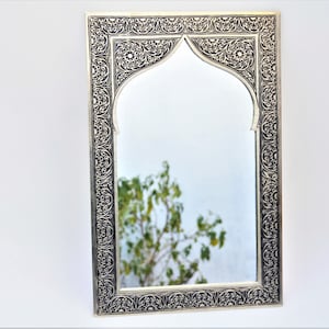 silver arched mirror