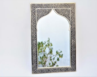 silver arched mirror