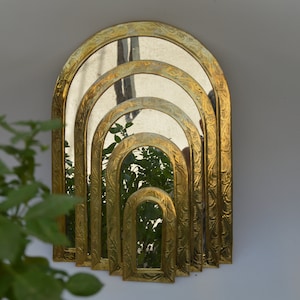 Golden Brass Mirror