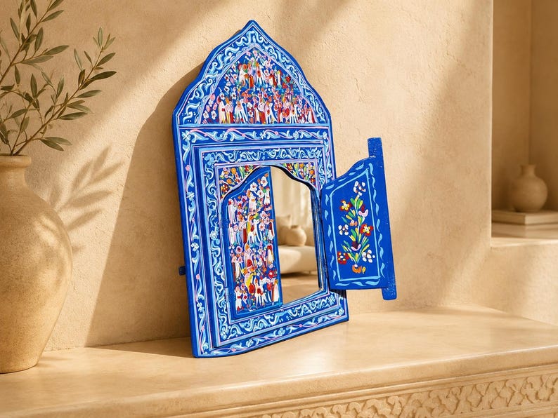 Hand Painted Mirror. Handmade image 2