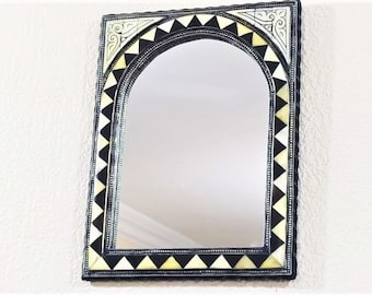 Moroccan Mirror, black mirror ,50cm, 45cm, Handmade