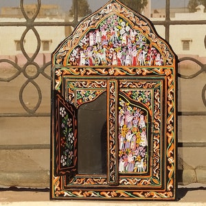 Moroccan Wall Mirror Doors Hand Painted Colorful Wood Decorative Boho  Black Mirror Wall Art Decorative Mirror mirror art mirror frame