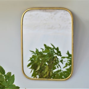 Rectangle Wall  Mirror, Moroccan Mirror, Wall Brass Mirror, Golden Mirror