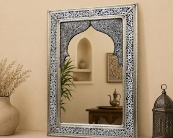 Moroccan Arch Mirror Wall Decor Large Vintage Handmade Bathroom Vanity Art Deco Boho Statement Piece