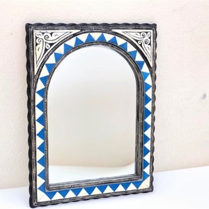 Large Moroccan Bone Inlay Mirror, Handmade