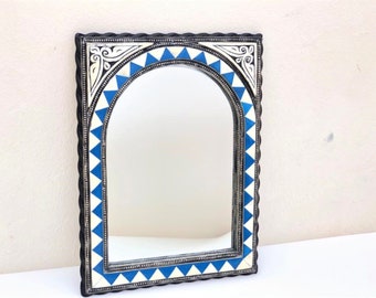 Large Moroccan Bone Inlay Mirror, Handmade