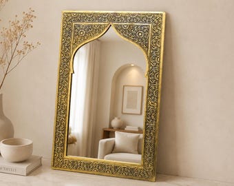 Moroccan Mirror, Brass wall mirror