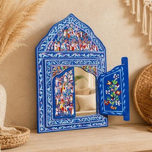 Hand Painted Mirror. Handmade image 1