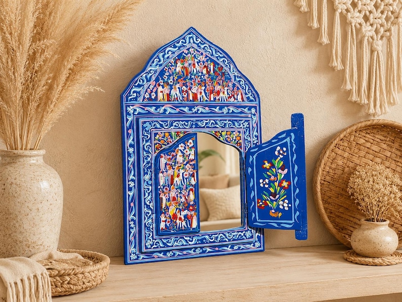 Hand Painted Mirror. Handmade image 1