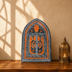 Espejo marroquí, arco marroquí, espejo de pared, espejo hecho a mano, espejo decorativo hecho a mano, espejo decorativo artesanal, decoración de pared