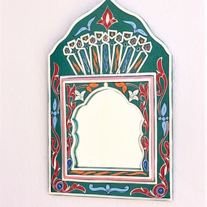 Wavy Painted Mirror, hand-painted Furniture, Mirror Wall Decor Vintage Style, Wall Mirrors Decorative, Arch Mirror Wall Decor