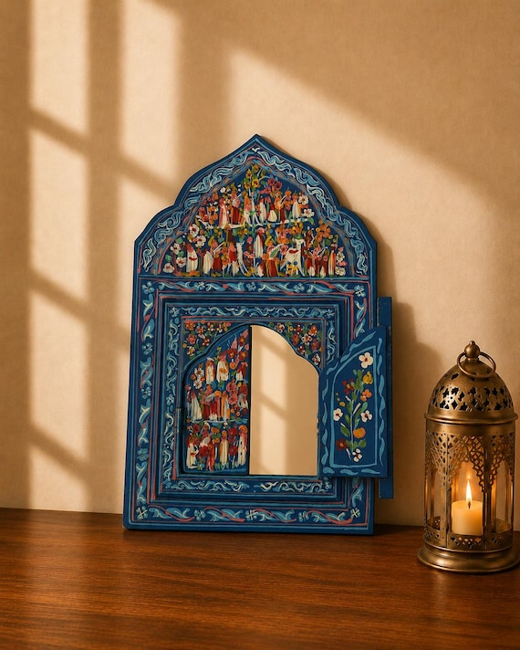 Hand Painted Mirror, Moroccan Mirror, wall decore