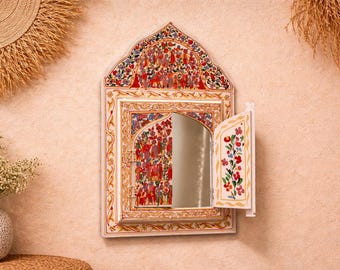 Large painted mirror, mirror hand painted, Unique White Mirror, White floral mirror, wood mirror frames, large mirror wood