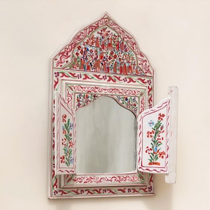 Espelho feito à mão, Decoração de parede colorida, Espelho de parede exclusivo, Espelho artístico, Arte de parede boho, Espelho decorativo, Decoração de casa vibrante