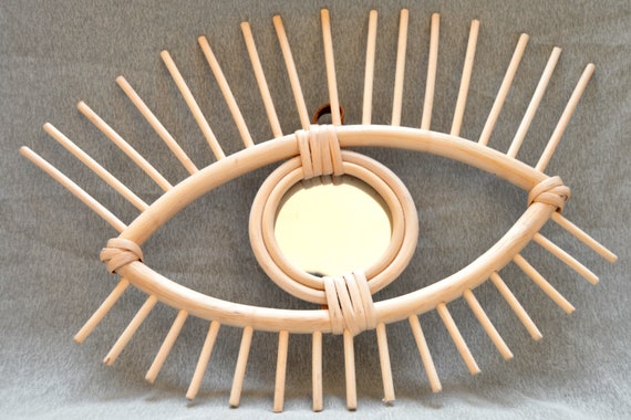 Small Moroccan Gift Mirror Rattan Eye Handmade Small Moroccan Gift Mirror Rattan Eye