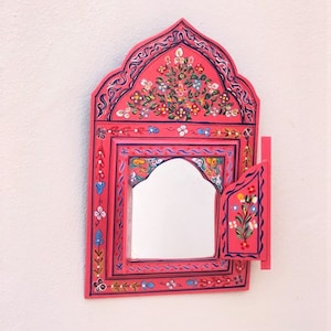 Moroccan Mirror, Hand Painted Mirror, Wall Mirrors Decorative, 65th Birthday Gifts For Women, 8th Anniversary Gift For Wife