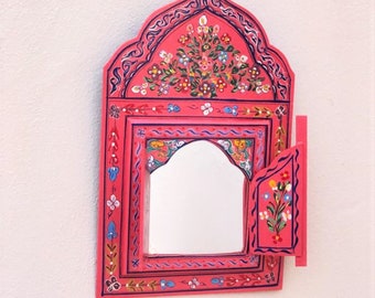 Moroccan Mirror, Hand Painted Mirror, Wall Mirrors Decorative, 65th Birthday Gifts For Women, 8th Anniversary Gift For Wife