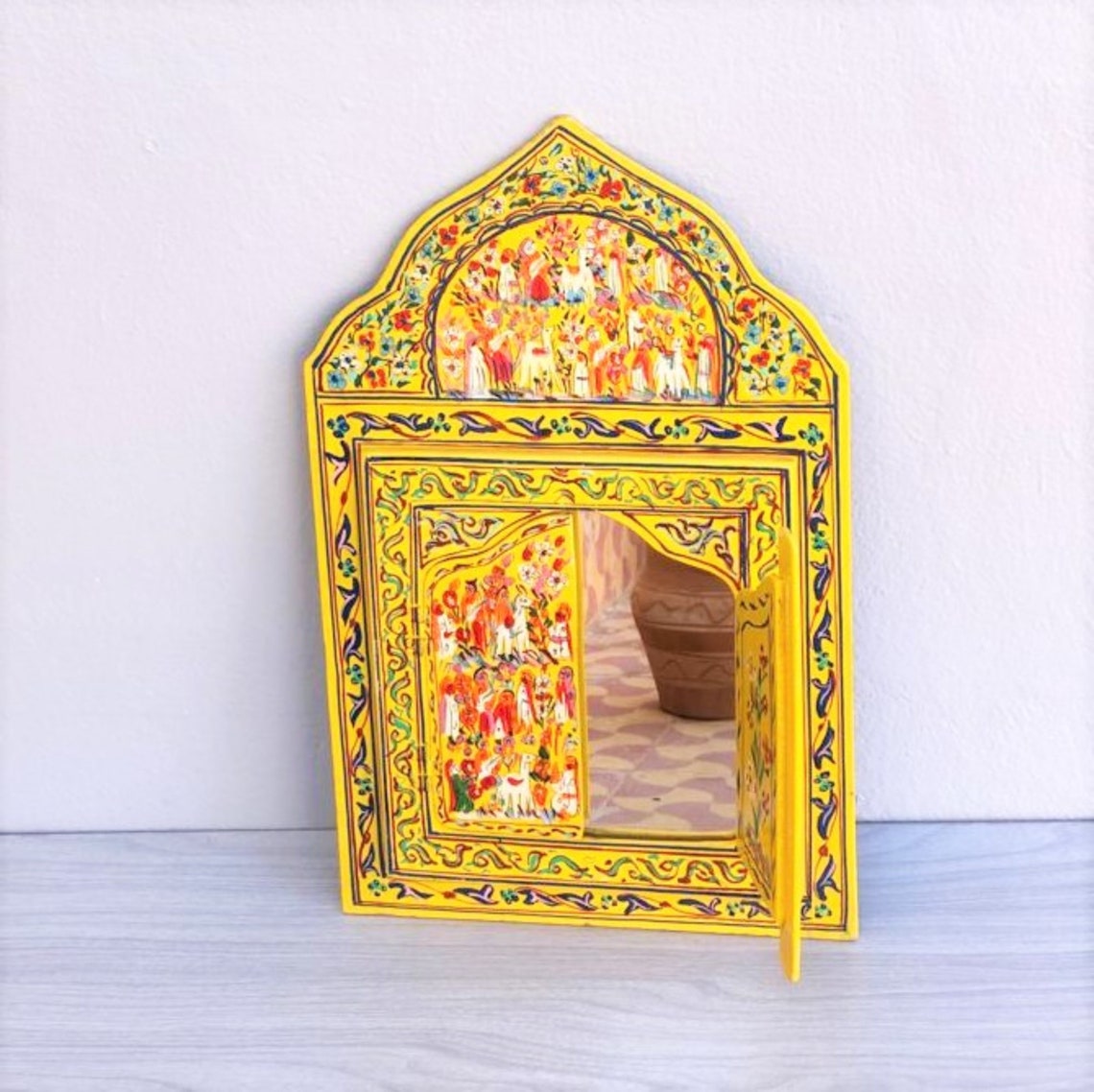 Moroccan Wall Mirror Arch Mirror Wall Decor Hand Painted Etsy