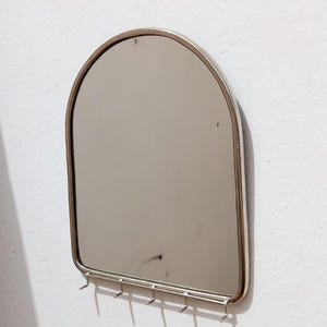 Simple Key Holder, Small Wall Mirror Mirror With Hooks , Key Holder With Mirror, House Key Holder, Modern Key Holder, Handmade Key Holder