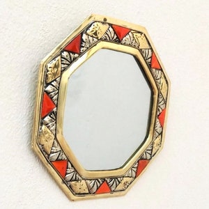 Golden wall mirror, Small Mirrors For Wall Decor, Small Wall Mirror, Small Decorative Mirror, Small Brass Mirror
